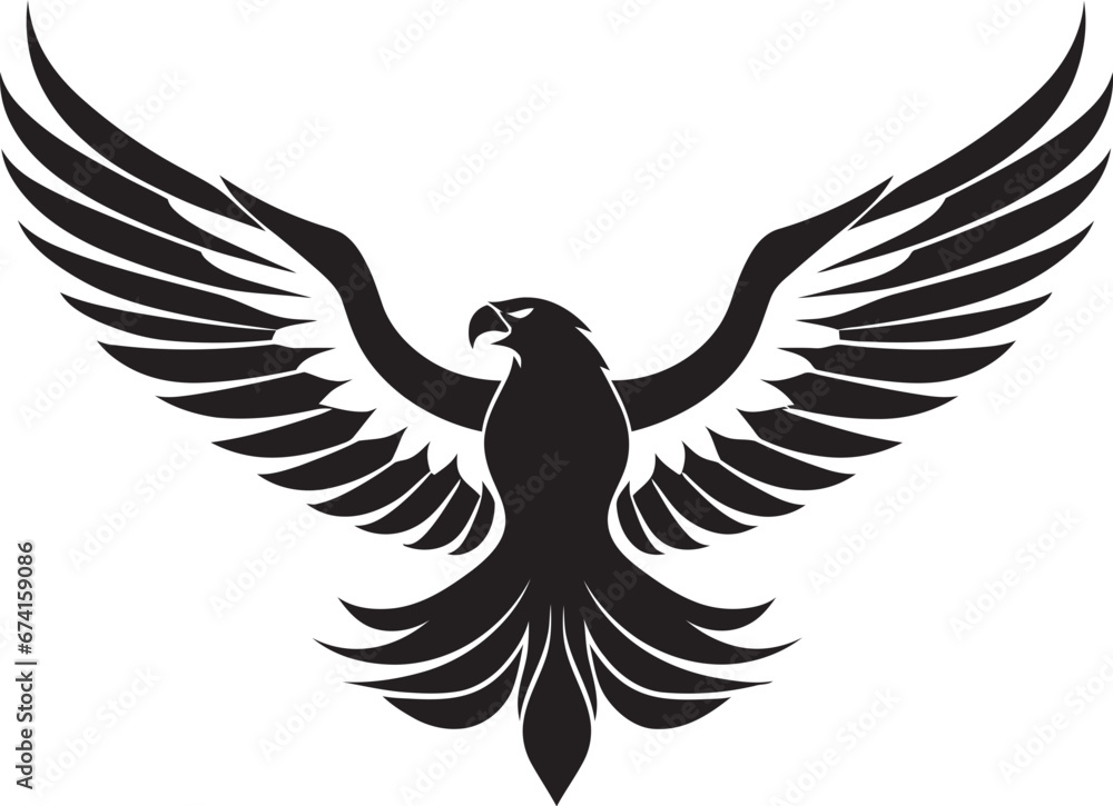 Fototapeta premium Black Beauty Logo of the Noble Eagle Eagle Excellence Black Icon in Vector