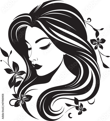 Subtle Grace Black Logo Featuring a Womans Face Sculpted in Time Female Face in Black Logo