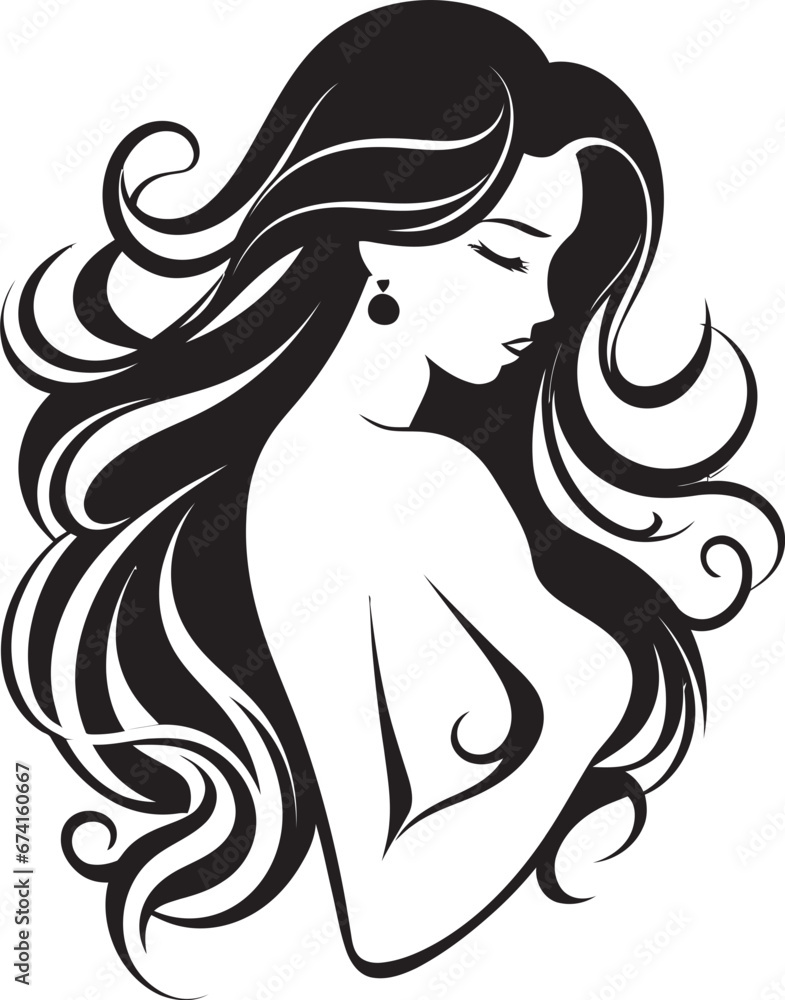 Elegance in Monochrome Female Face Logo Mystical Beauty Logo with a Womans Face in Black Elegance in Monochrome Female Face Logo Mystical Beauty Logo with a Womans Face in Black