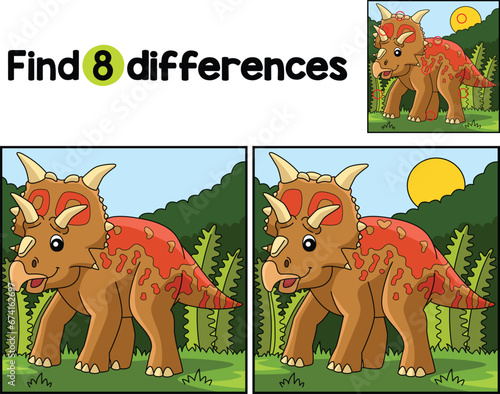 Xenoceratops Dinosaur Find The Differences photo