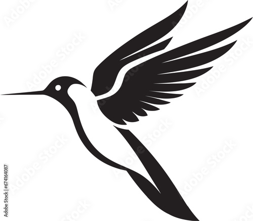 Contemporary Hummingbird Graphic Hummingbird Majesty in Black
