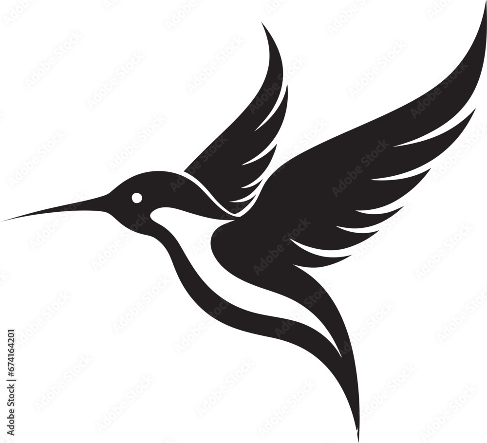 Fototapeta premium Hummingbird Majesty in Vector Artform Hummingbird Logo with a Stylish Touch