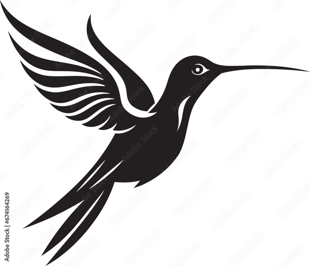 Fototapeta premium Hummingbird Symbol with Grace and Style Hummingbird Profile in Vector Art