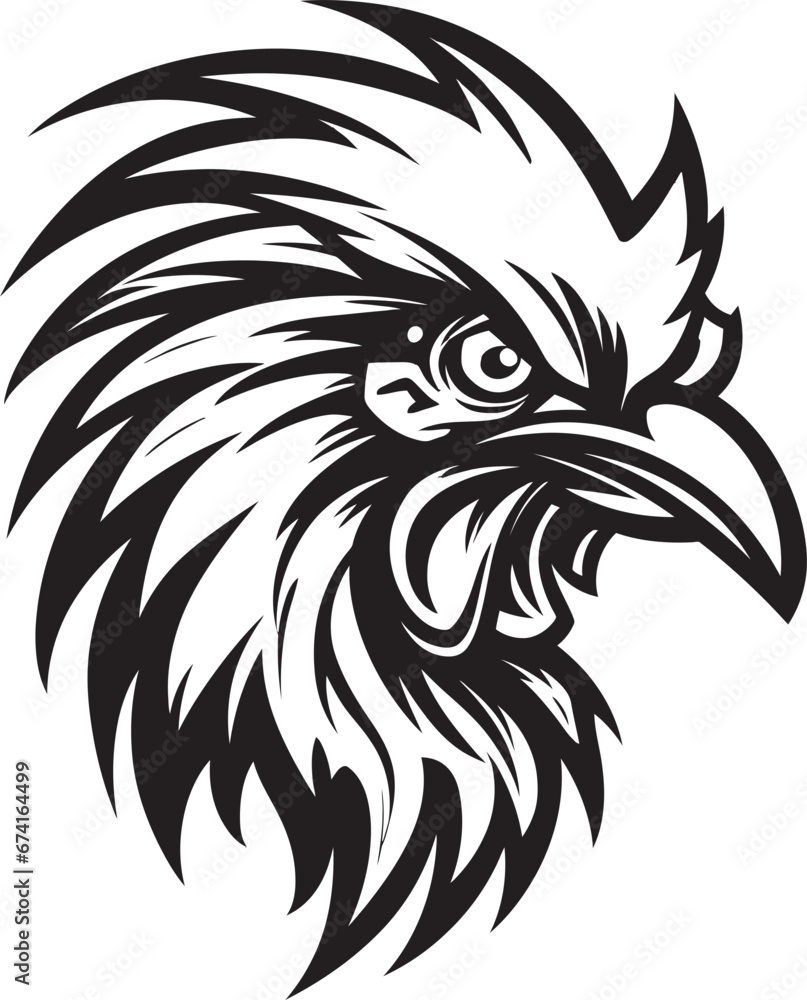 Graceful Rooster Silhouette Logo Rooster Vector Illustration Graceful Rooster Silhouette Logo Rooster Vector Illustration