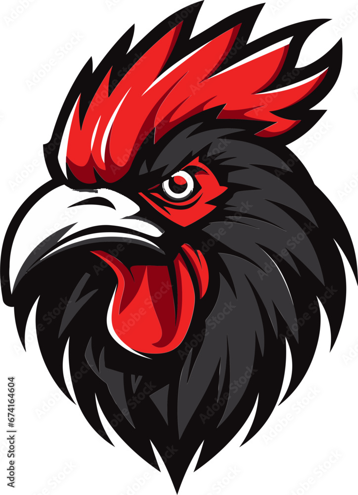 Rooster Profile with Style Minimalistic Rooster Vector Rooster Profile with Style Minimalistic Rooster Vector