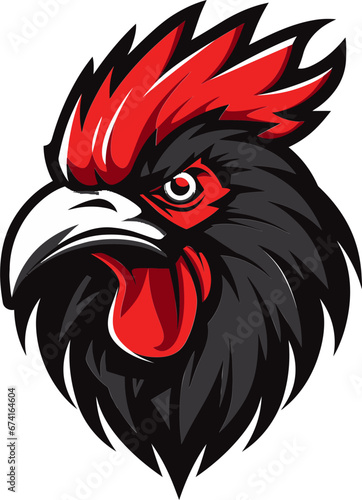 Rooster Profile with Style Minimalistic Rooster Vector