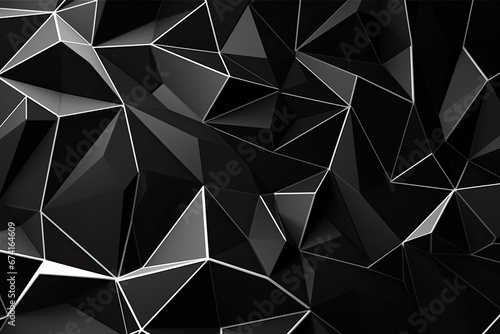 Abstract black and white angular geometric pattern wallpaper banner,