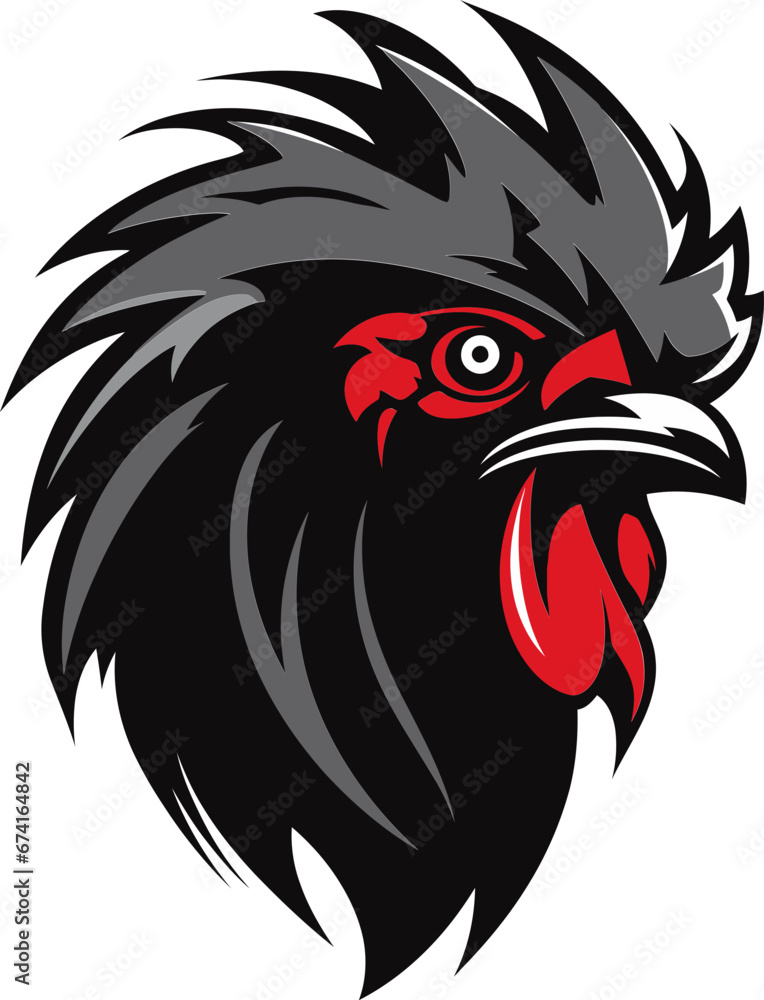 Regal Black Rooster Emblem in Vector Art Rooster Majesty with a Twist Regal Black Rooster Emblem in Vector Art Rooster Majesty with a Twist
