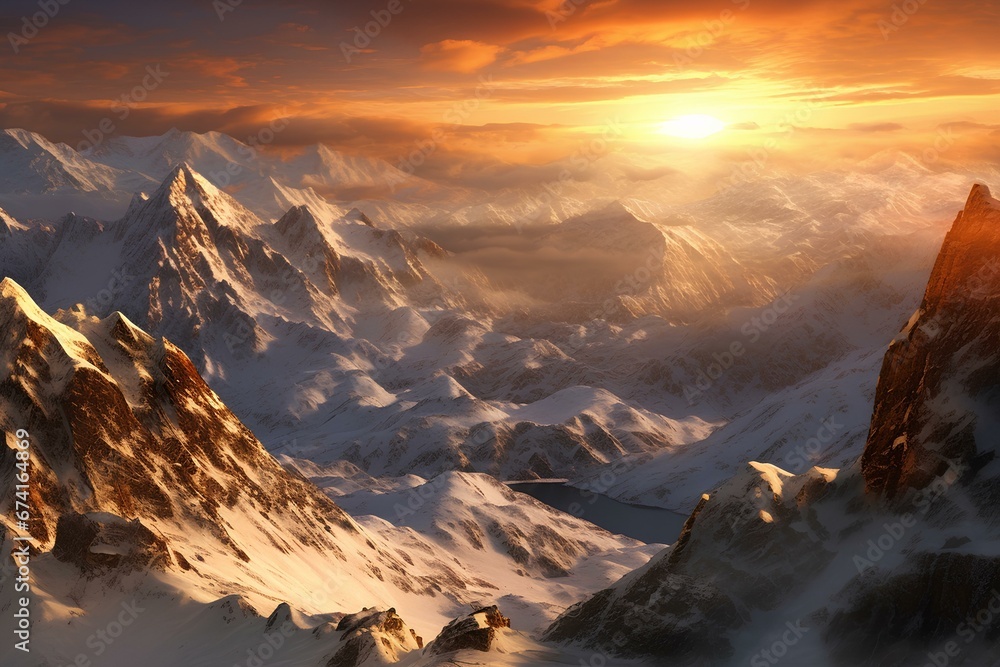 sunset in the mountains made by midjeorney sunset in the mountains made by midjeorney