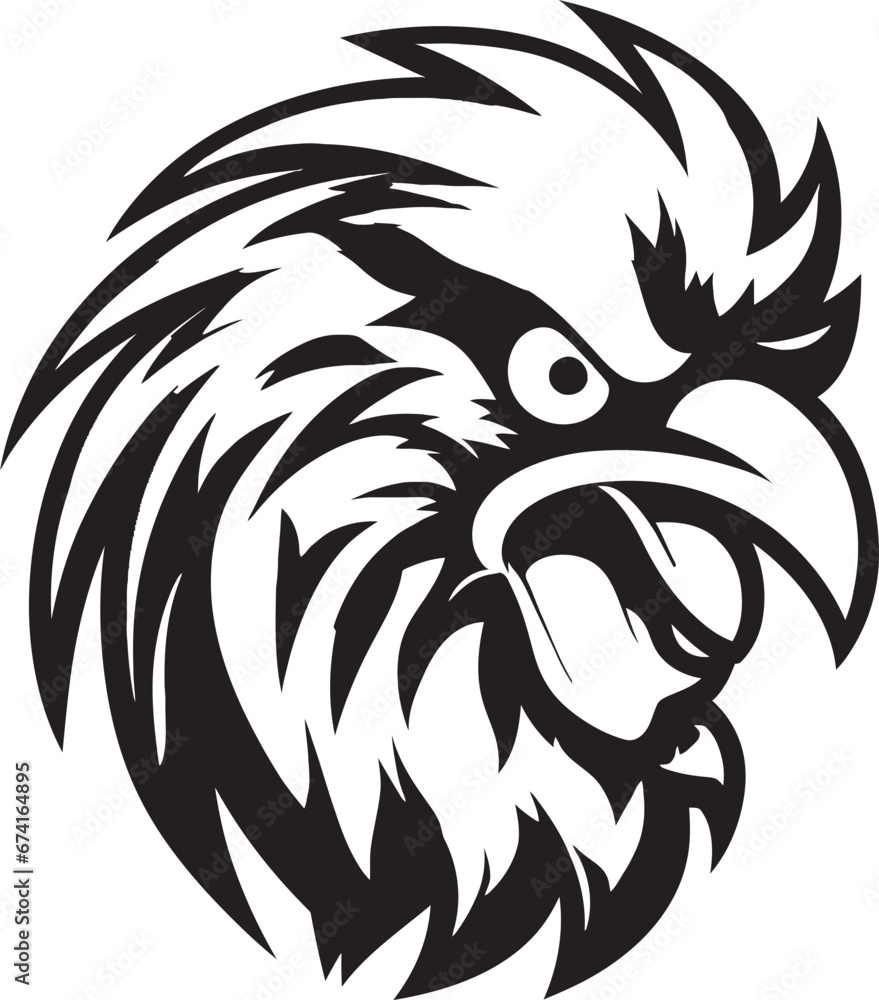 Majestic Rooster Emblem with Regal Appeal Rooster Profile in Elegant Design