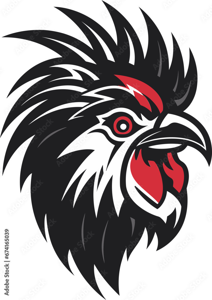Regal Rooster Majesty in Black and White Modern Rooster Icon for Brand Recognition Regal Rooster Majesty in Black and White Modern Rooster Icon for Brand Recognition