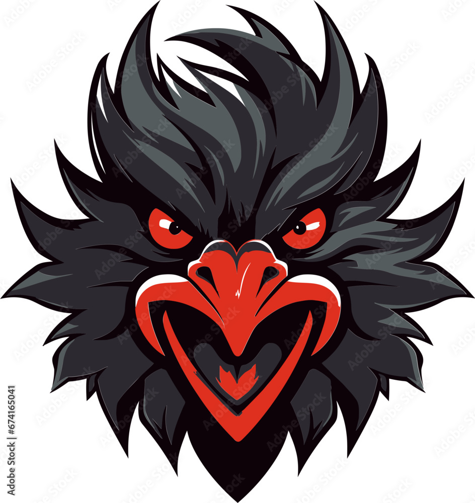 Rooster Profile with Regal Flair Elegant Black Rooster Mascot in Vector Rooster Profile with Regal Flair Elegant Black Rooster Mascot in Vector