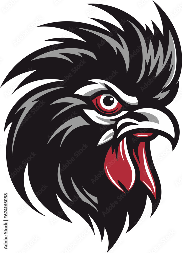 Sleek Rooster Silhouette in Vector Art Iconic Rooster Emblem for Modern Branding Excellence