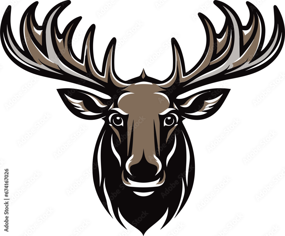 Moose Profile in Regal Charm Contemporary Moose Artwork Moose Profile in Regal Charm Contemporary Moose Artwork