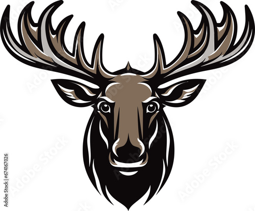 Moose Profile in Regal Charm Contemporary Moose Artwork