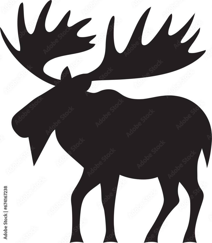 Modern Moose Symbol for Branding Excellence Elegant Moose Silhouette with Regal Appeal