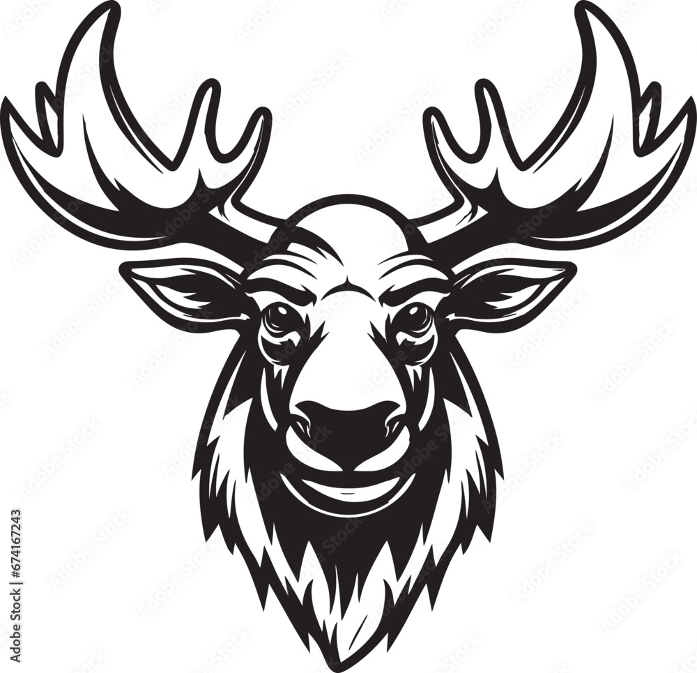 Fototapeta premium Moose Profile in Artistic Flair Sleek Moose Majesty with Majestic Touch