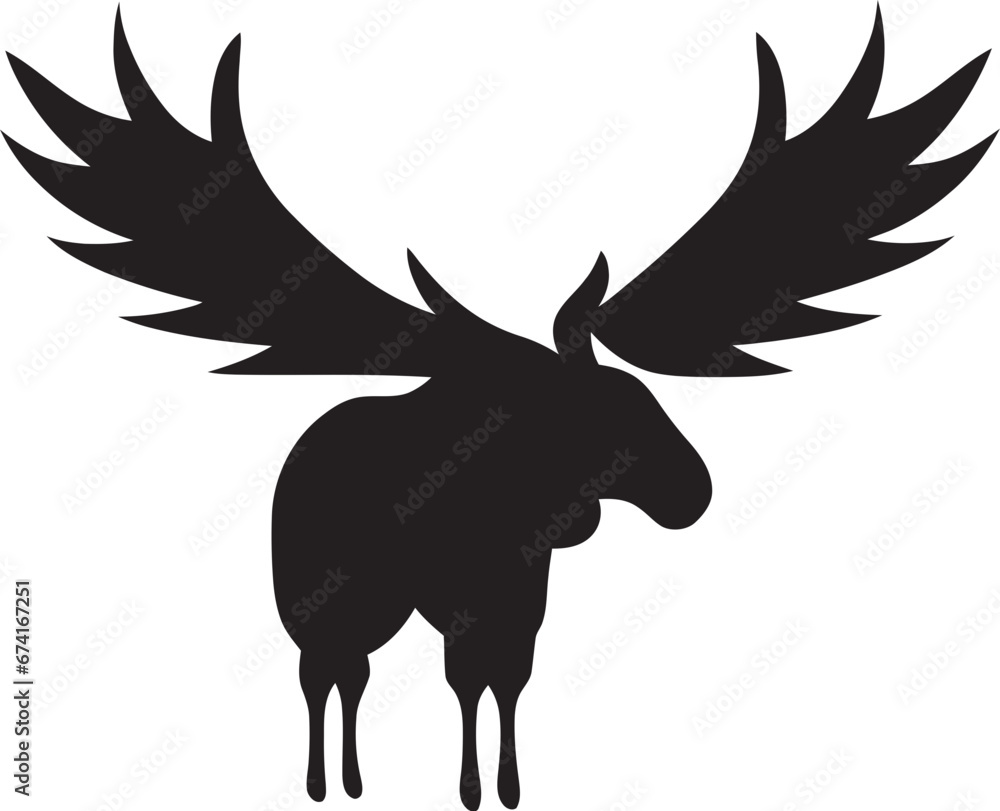 Graceful Moose in Vector Silhouette Moose Profile with Sleek Charm Graceful Moose in Vector Silhouette Moose Profile with Sleek Charm