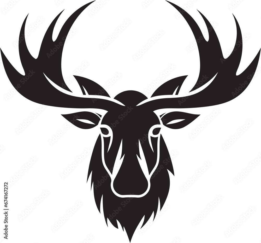 Moose Silhouette with Contemporary Flair Moose Profile in Vector Artistry Moose Silhouette with Contemporary Flair Moose Profile in Vector Artistry