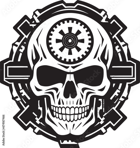 Mechanical Marvel The Robotic Skull Logo Futuristic Mechanical Skull Design A Cyberpunk Dream