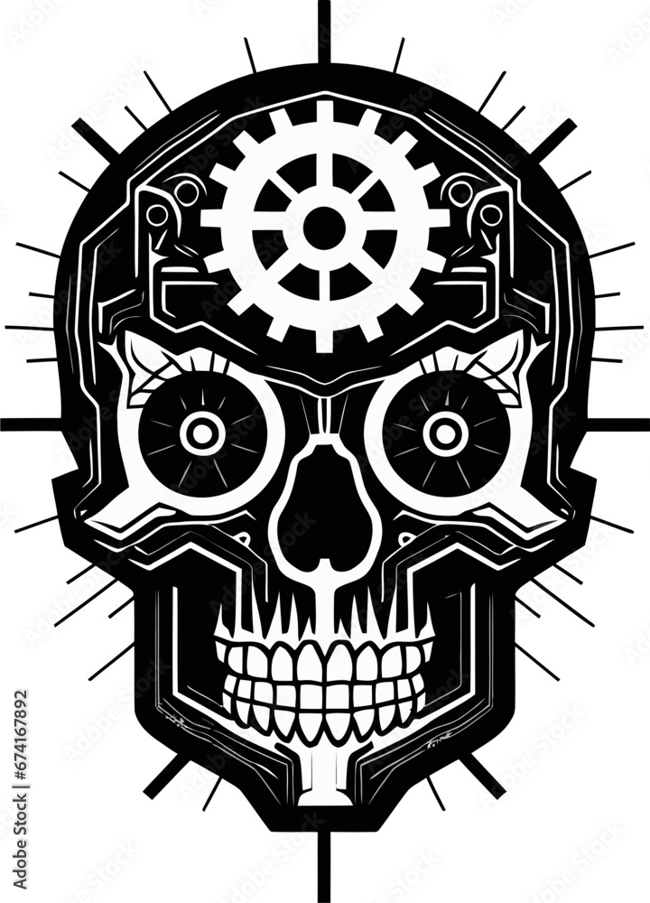 The Gearheads Vision A Robotic Skull Icon Sleek Steampunk Skull The Fusion of Past and Future The Gearheads Vision A Robotic Skull Icon Sleek Steampunk Skull The Fusion of Past and Future
