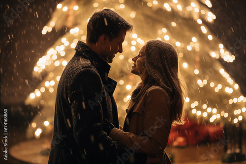  young couple in love on christmas