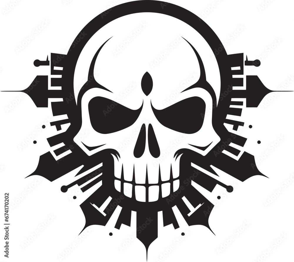 Gothic Skull Emblem Mysterious Vector Design Skeletal Head Symbol Sinister Black Vector Gothic Skull Emblem Mysterious Vector Design Skeletal Head Symbol Sinister Black Vector