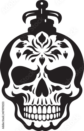 Occult Skull Concept Dark Vector Image Darklords Skull Vector Ominous Symbol Design