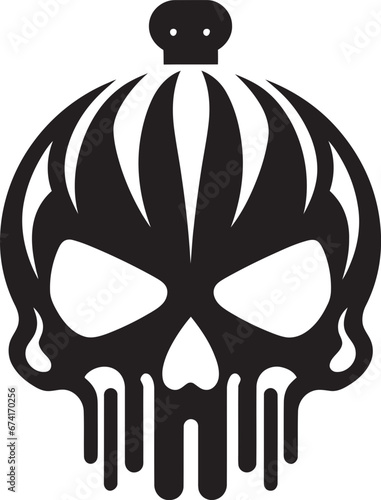 Ink Black Skull Symbol Vector Artistry Occult Skull Concept Dark Vector Image