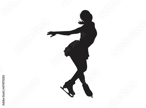 Pose Of Female Ice Skating Silhouette