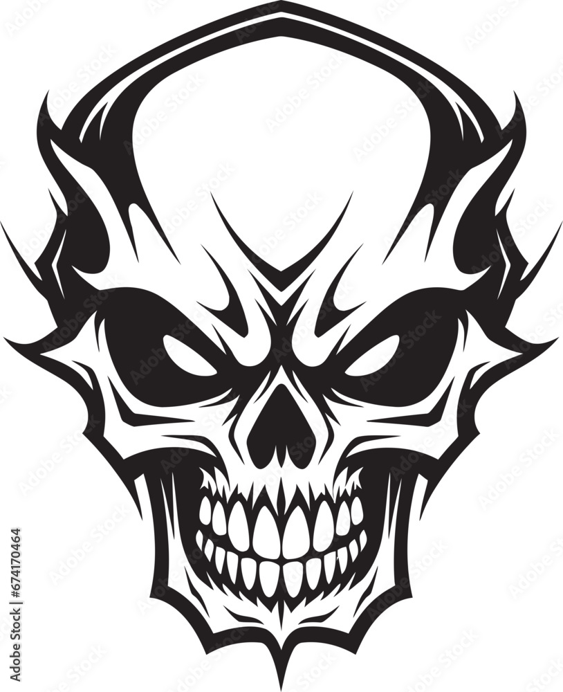 Shadowed Fate Emblem Sinister Vector Icon Cursed Destiny Vector Cryptic Skull Design