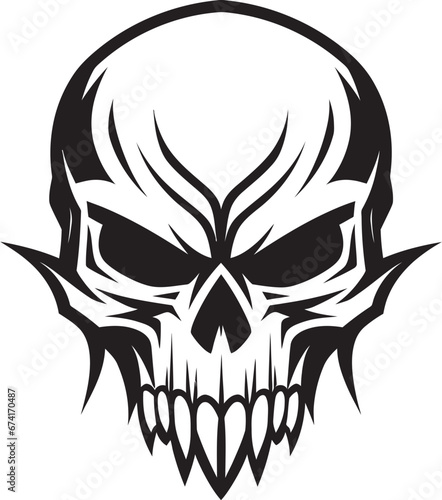 Chaoss Gaze Mysterious Skull Vector Shadowed Reverie Sinister Vector Art