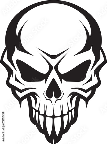 Dark Occult Emblem Sinister Skull Insignia Witching Hour Vector Ominous Skull Glyph