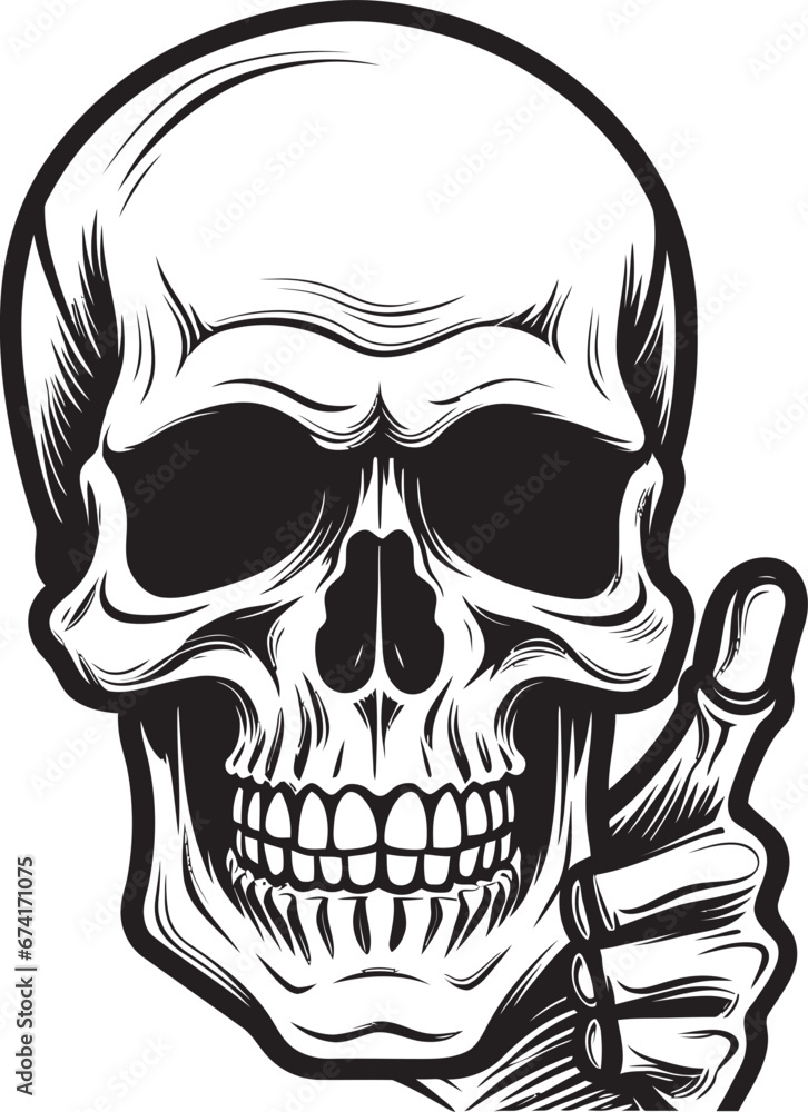 Eerie Skull Silhouette Cryptic Art Shadowed Grin A Black Vector Skull Emblem Eerie Skull Silhouette Cryptic Art Shadowed Grin A Black Vector Skull Emblem