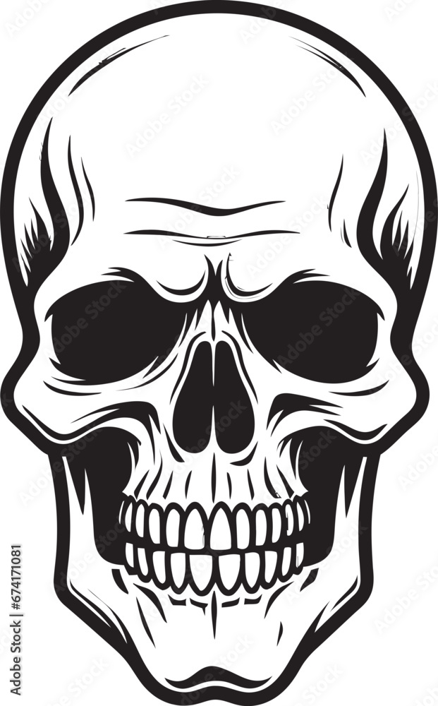 Obraz premium Elegance in Darkness The Mysterious Skull Icon Sinister Silhouette A Brooding Skull Symbol