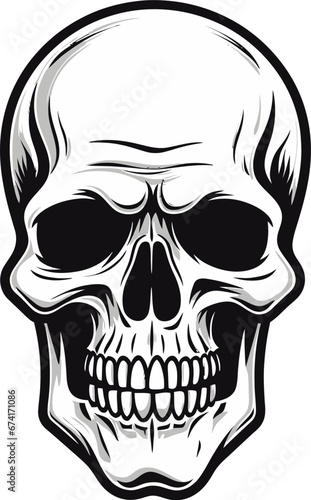 Shadowed Grin A Black Vector Skull Emblem Elegance in Darkness The Mysterious Skull Icon