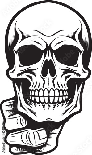 Sinister Silhouette A Brooding Skull Symbol Obsidian Death Mark A Stylish Vector Logo © BABBAN