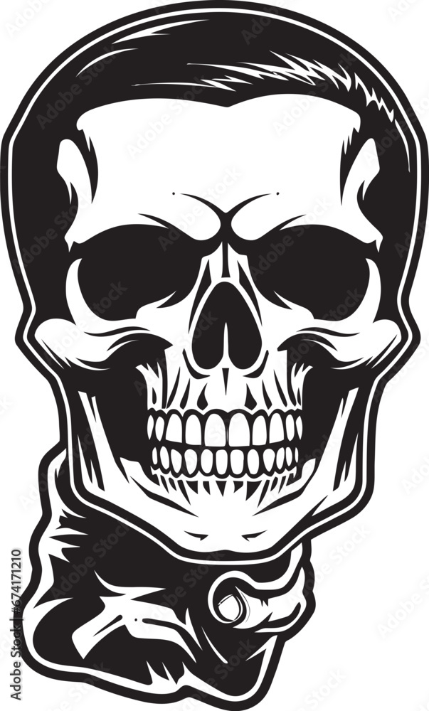 Obraz premium Witching Hour A Spooky Skull Design Cryptic Charm A Vector Skull Emblem