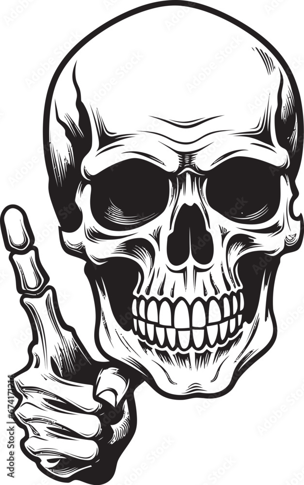 Fototapeta premium Sorcerers Glyph A Mystic Skull Icon Sinister Spell A Ghostly Vector Symbol