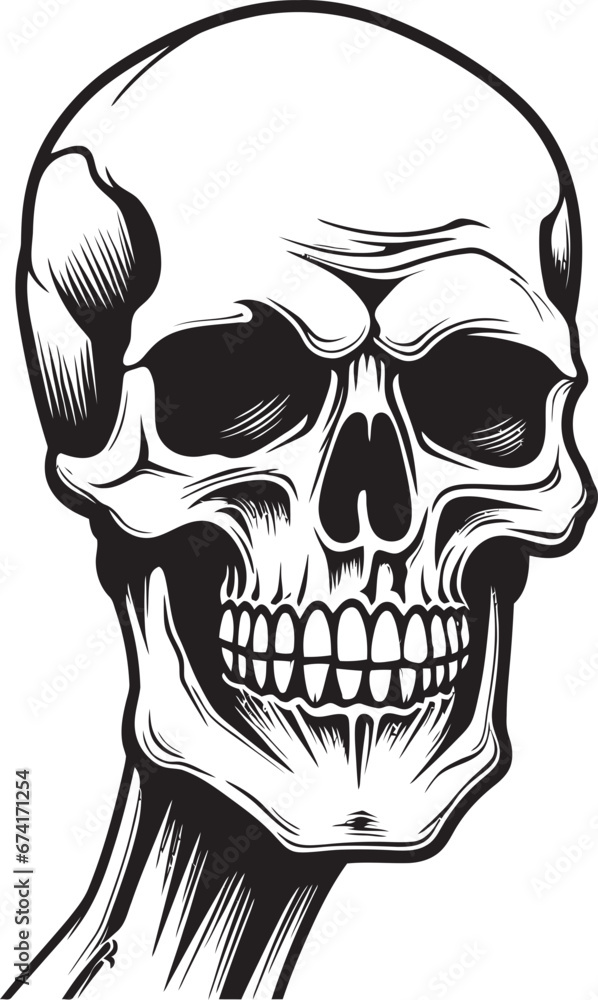 Fototapeta premium Nocturnal Necromancy A Sinister Art Skeletal Secret A Mystic Vector Logo