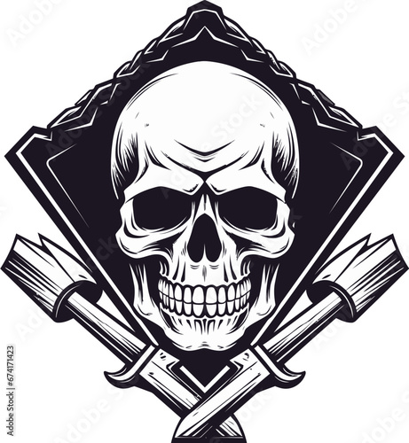 Eerie Skull Silhouette A Brooding Design Abyssal Aura An Ominous Skull Icon
