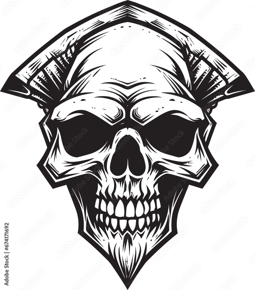 Fototapeta premium Cryptic Charm An Eerie Skull Symbol Serpentine Enigma A Sinister Vector