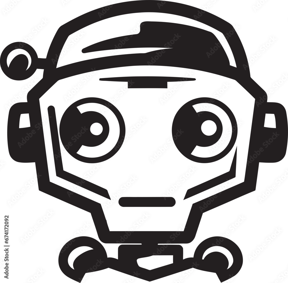Obraz premium Epic Cyber Sentinel A Futuristic Guardian Robo Stealth A Mini Mascot in Vector