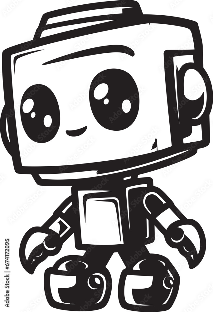Ink Black Innovator A Sleek Logo Emblem Techno Tot A Small Vector Robot Icon Ink Black Innovator A Sleek Logo Emblem Techno Tot A Small Vector Robot Icon