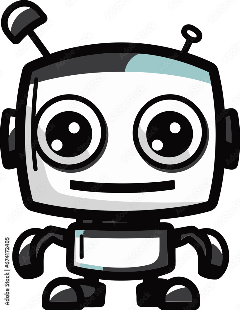 Robo Rascal A Futuristic Guardian Mascot Mystical Microbot A Black Vector Icon Robo Rascal A Futuristic Guardian Mascot Mystical Microbot A Black Vector Icon