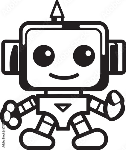 Spectrum Sentinel A Futuristic Miniature Mascot Ebon Enforcer A Robotic Guardian Icon