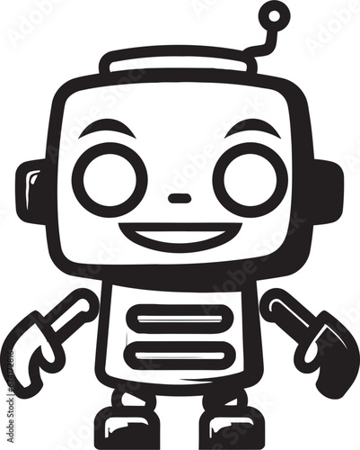 The Robo Ranger A Futuristic Guardian Emblem Ebon Enforcer A Compact Robot Icon