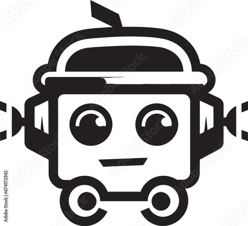 Gizmo Guardian Stylish Robot Guardian Symbol Ebon Enforcer A Compact Vector Robot Icon