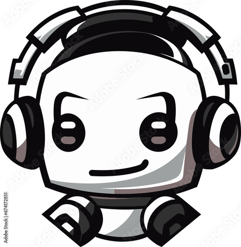 Ebon Enforcer A Compact Vector Robot Icon Tiny Tech Titan Futuristic Mini Robot Emblem