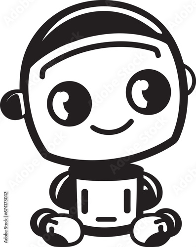 Ebon Enforcer Mini Vector Guardian Emblem Tech Titan A Futuristic Robot Logo Design